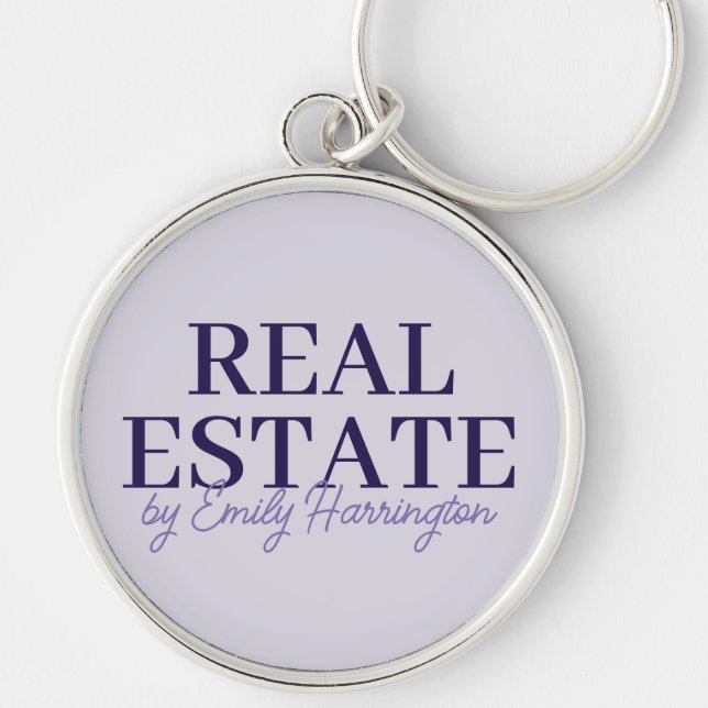 Modern Lavender Real Estate Agent Keychain (Front)