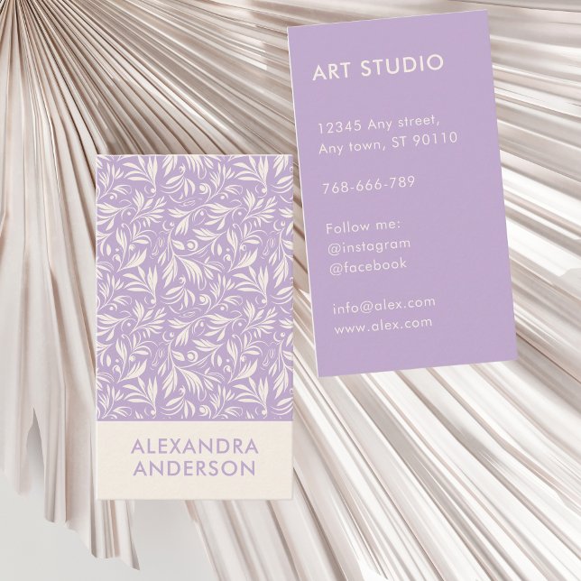 Modern Lavender Swirl Pattern Business Card (Modern Lavender Swirl Pattern Business Card)