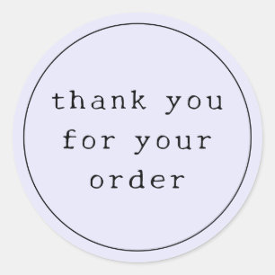 Modern Lavender Typewriter Business Thank You Classic Round Sticker