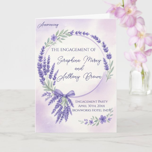 Modern Lavender Typography Engagement Party Invite (Orchid)