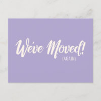 Modern Lavender We've Moved Moving Announcement