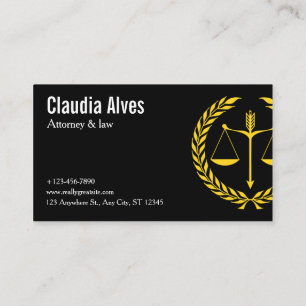 Modern Law & Justice Business Card Attorney