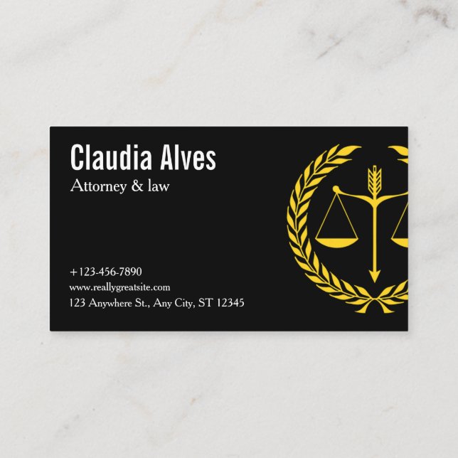 Modern Law & Justice Business Card | Attorney (Back)