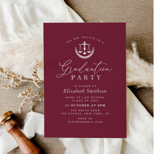 modern law school graduation party invitation
