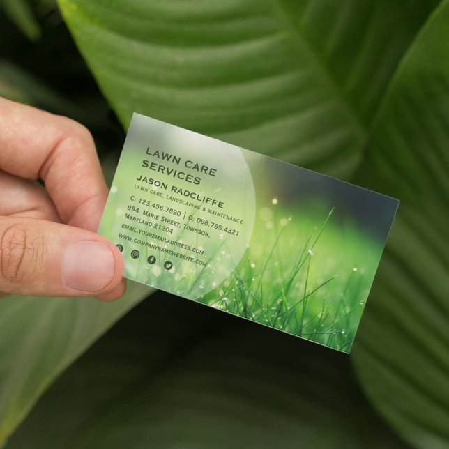 Modern Lawn Care & Landscaping Business Card (Creator Uploaded)