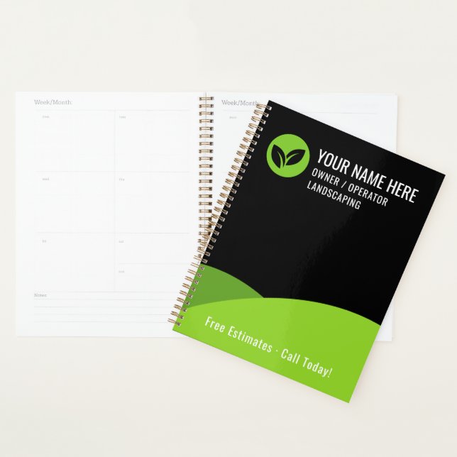 Modern Lawn Care Landscaping Business Planner (Display)