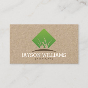 Modern Lawn Care/Landscaping Grass Logo Kraft Business Card