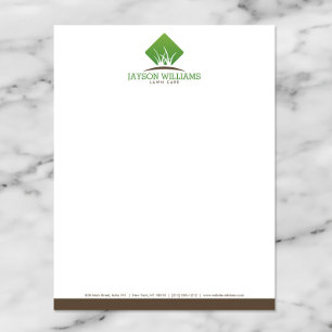 Modern Lawn Care/Landscaping Grass Logo Letterhead