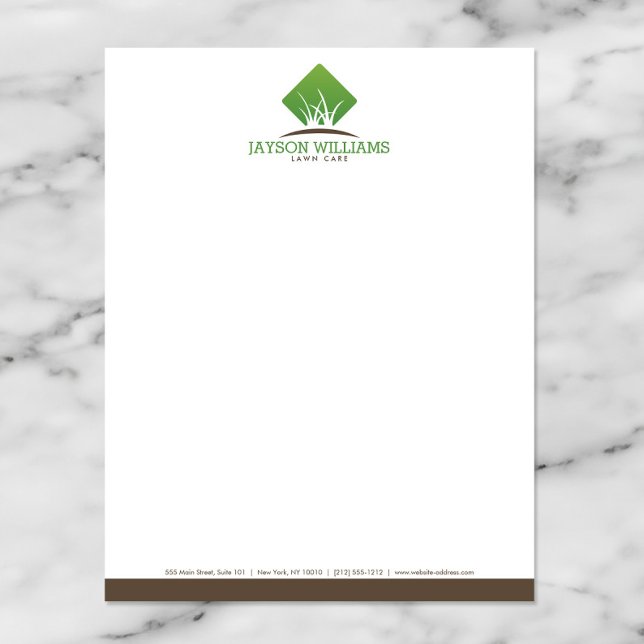 Modern Lawn Care/Landscaping Grass Logo Letterhead (Creator Uploaded)