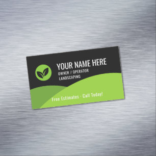 Modern Lawn Care Landscaping Magnetic Business Card