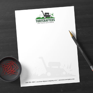 Modern Lawn Care Landscaping Mowing Service Letterhead
