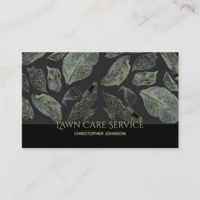 Modern Lawn Care Landscaping Service Custom Business Card (Front)