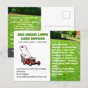 Modern Lawn Care Service Postcard
