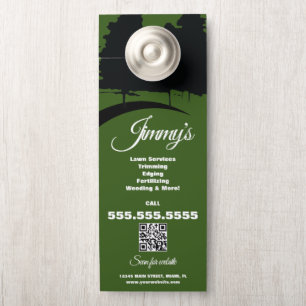 Modern Lawn Services BUSINESS Tree Logo Door Hanger