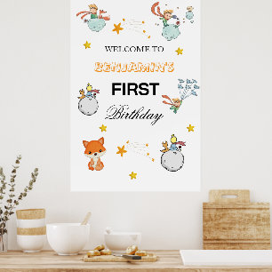 Modern Le Petit Prince Birthday Party Welcome Sign