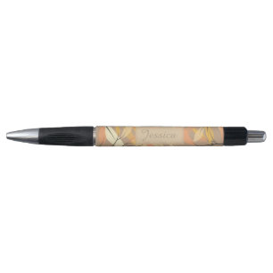 Modern Leaf and Branch Autumn Pattern Personalised Pen