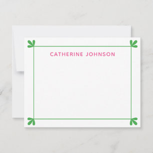 Modern Leaf Embellished Frame Personalized Card
