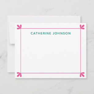Modern Leaf Embellished Frame Personalized Card