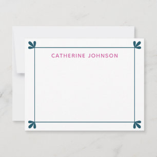Modern Leaf Embellished Frame Personalized Card