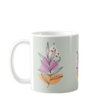 Modern leaf graphic with pale blue background