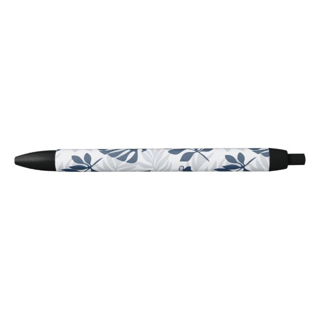 Modern leaf pattern black ink pen (Front)