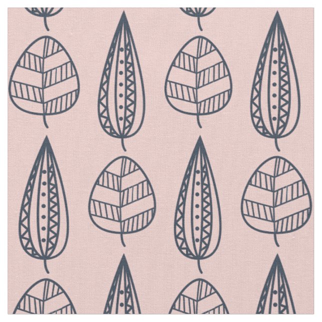 Modern Leaf Pattern Fabric (Close Up)