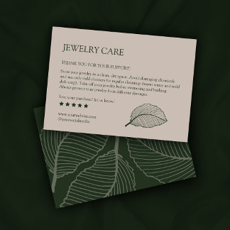 Modern Leaf Pattern Product Care Thank You Card