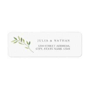 Modern Leaf Wedding Envelope Return Address