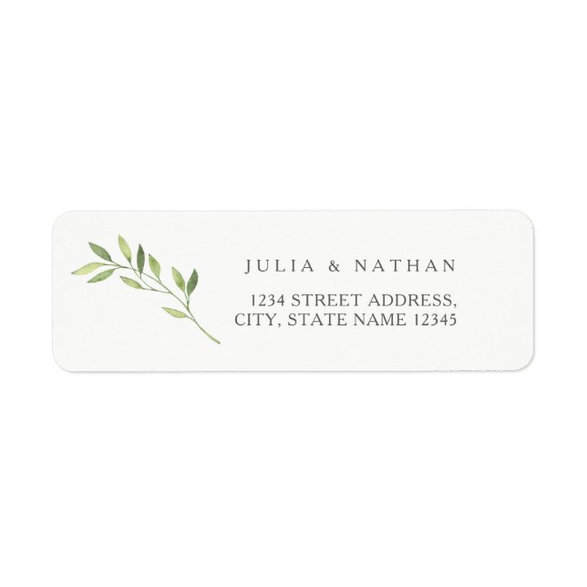 Modern Leaf Wedding Envelope Return Address (Front)