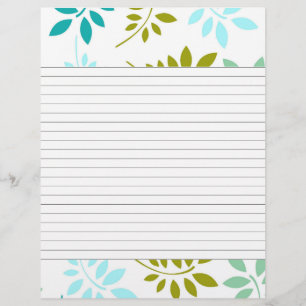 Modern Leafy Border Lined Recipe Page