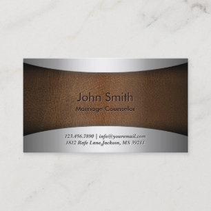 Modern Leather Marriage Counseling Business Card