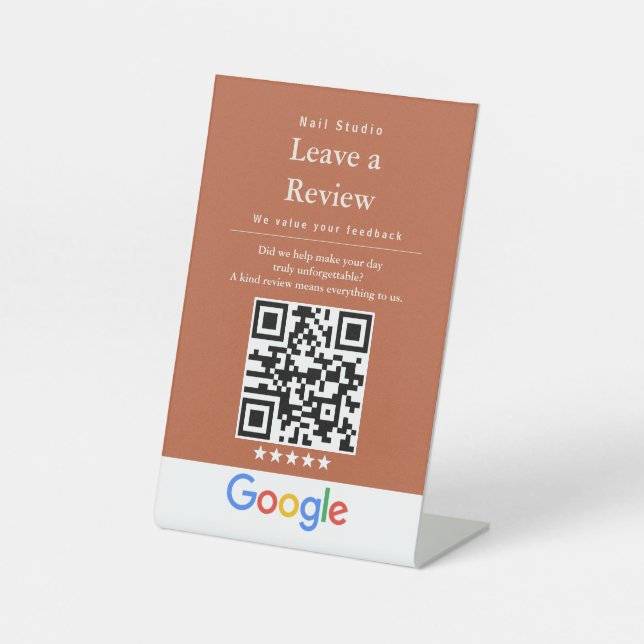 Modern Leave a Review Event QR Code Sign   (Front)