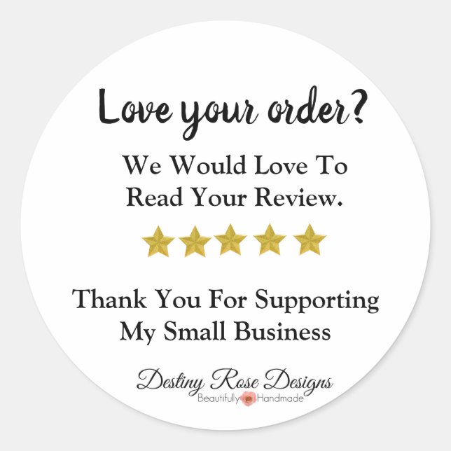 Modern Leave a Review Package Stickers (Devant)