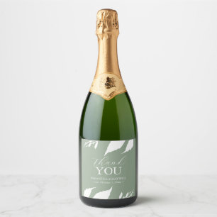 Modern Leaves Champagne Wedding Stickers