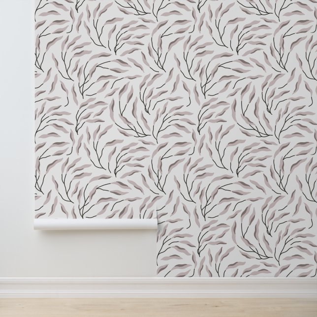 Modern Leaves Pattern Wallpaper (Application)