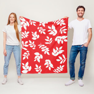 Modern Leaves With Customizable Background Colours Fleece Blanket