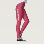 Modern Leggings Add Image Text Viva Magenta<br><div class="desc">Custom Add Your Text Name Image Logo Modern Elegant Template Viva Magenta Leggings.</div>