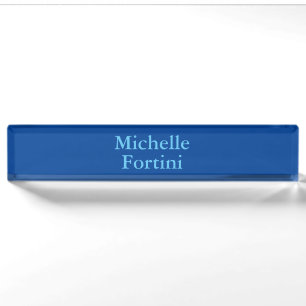 Modern Legible Name Plain Sky & Deep Blue Nameplate
