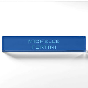 Modern Legible Name Plain Sky & Deep Blue Nameplate