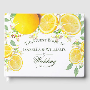 Modern Lemon Boho Summer Wedding Guest Book