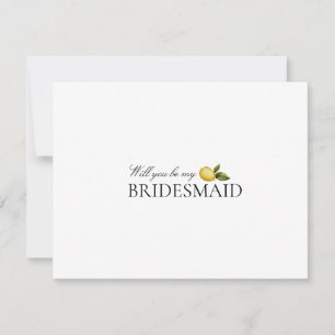 Modern Lemon Bridesmaid Proposal Card 