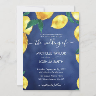 Modern Lemon Capri Italy wedding destination Invitation