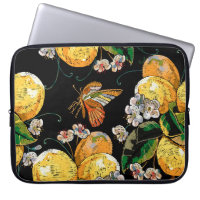 Modern Lemon Citrus Floral Butterfly Pattern
