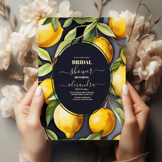 Modern Lemon Garden  Bridal Shower Invitation (Creator Uploaded)