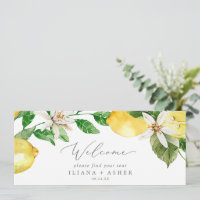 Modern Lemon Garden Hanging Seating Chart Header