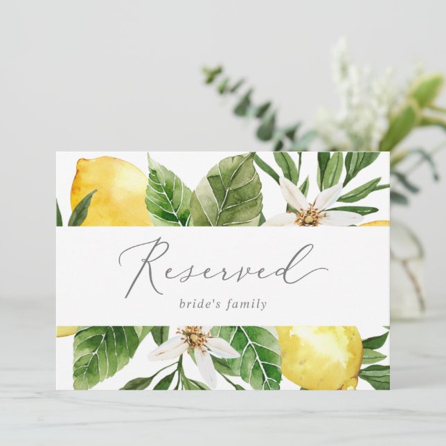 Modern Lemon Garden Reserved Sign (Standing Front)