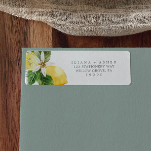 Modern Lemon Garden Return Address Label