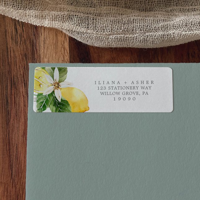 Modern Lemon Garden Return Address Label (Creator Uploaded)