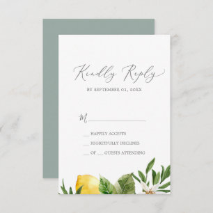 Modern Lemon Garden Simple RSVP Card
