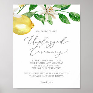 Modern Lemon Garden Unplugged Ceremony Poster